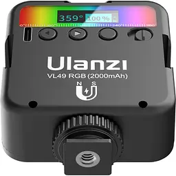 Накамерне світло Ulanzi VL49 RGB Black [75195] - мініатюра 5