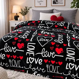 Плед флісовий Love You Love велсофт 150×200 см чорно-червоний (ly9135) - мініатюра 6