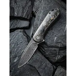 Ніж складаний кишеньковий Civivi Elementum, (7.5 см) Damascus / Carbon Fiber сірий - мініатюра 8