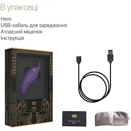 Вібратор 2в1 з язичком Zalo - Hero Twilight Purple, кристал Swarovski - мініатюра 7