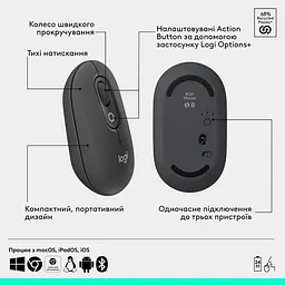 Комп'ютерна миша Logitech POP with emoji Graphite L910-007412 teh0022063 - мініатюра 3