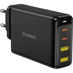 Мережевий зарядний пристрій Choetech PD140W GaN 4-Port Wall Charger Black (PD6005-EU-BK) [100839]