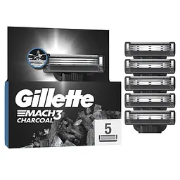Змінні касети Gillette Mach3 Charcoal деревне вугілля 5 шт. - мініатюра 4