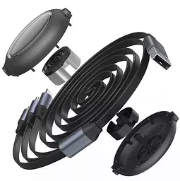Кабель Baseus Bright Mirror 3-in-1 Cable USB to MicroUSB+Lightning+Type-C 66W 1.2m CAMLC-MJ01 Black - мініатюра 4