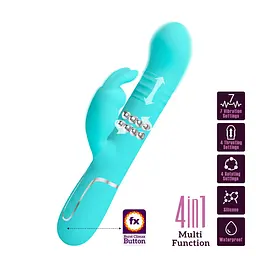 Вібратор-кролик Pretty Love Twinkled Tenderness Coale 22.6 см бірюзовий - мініатюра 3