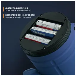 Ліхтар Quantum Nice blue 1WLED + 3WCOB 3xAА (QM-FL3041) - мініатюра 4