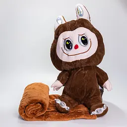 М'яка іграшка-плед та подушка 3 в 1 Labubu Brown Dragon Лабубу Коричневий Colorful Home 520-29BR - мініатюра 3