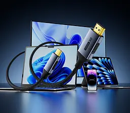 Кабель-перехідник Digital ZX145 USB Type-C - HDMI 8K 60Hz 2 м Чорний (HDMIC8K-2m) - мініатюра 3