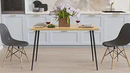 Кухонний стіл Марсель 30 Ferrum-decor 75x120x60 Чорний метал ДСП Дуб Артізан 32 мм (FRD-106742)