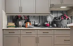 Вініловий кухонний фартух Натюрморт 3Д наклейка для кухні ПВХ кошик дошки Фрукти Сірий Happy Pocket Z181464 - мініатюра 4