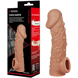 Насадка на пеніс Kokos Cock Sleeve CS 002 M 15.6 см тілесний - мініатюра 2