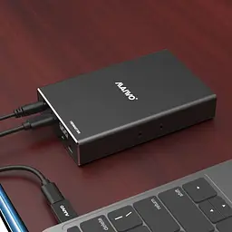 Зовнішня кишеня Maiwo внеш. для 2*HDD 2.5" SATA/SSD до 9,5мм через USB3.1 GEN2 Type-C, RAID 0,1, JBOD, алюм (K25272C) - мініатюра 7