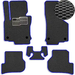 Килимки в салон EVA для Volkswagen Golf VI 2008-2012 з підп'ятником Чорні-Синій кант 5 шт
