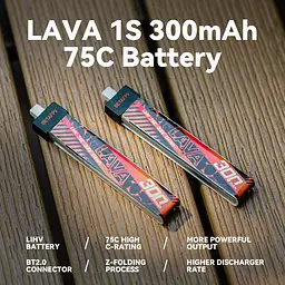 Акумулятор BetaFPV Lava 1S 300 mAh 75C 3.8V LiHV LiPo BT2.0 FPV для Cetus X, Cetus Pro, Meteor (18765) - мініатюра 3
