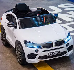 Дитячий електромобіль BMW на радіокеруванні (4 мотора по 45W MP3 USB) Джип Bambi M 4299EBLR-1 Білий - мініатюра 4
