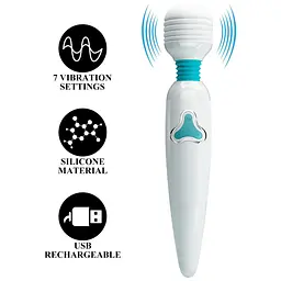 Вібромасажер Pretty Love Body Wand Cloud, 25 см (білий) - мініатюра 11