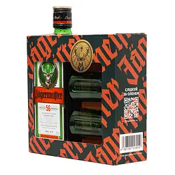 Набір: Лікер Jagermeister 35% 0.7 л з двома шотами баугауз 40 мл (642934) - мініатюра 2