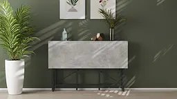 Стіл-книга трансформер Оріон 3 Ferrum-decor 750x1150x880 Чорний метал ДСП Бетон 16 мм (FRD-105087) - мініатюра 6