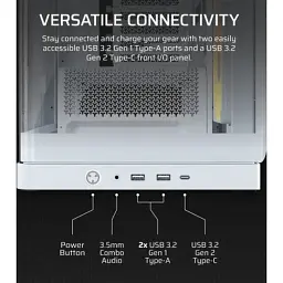 Корпус для ПК Corsair FRAME 4500X LX-R RGB Tempered Glass White (CC-9011317-WW) - мініатюра 3
