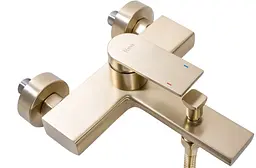 Змішувач для ванни Rea Verso настінний з виливом brushed gold REA-B6565, Золотий - мініатюра 7