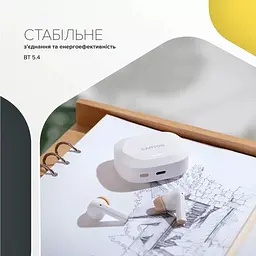 Навушники Canyon Hexagon 7 TWS ANC+ENC Wireless Charge White/Beige (CNS-TWS7WB) - мініатюра 8