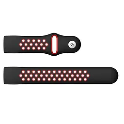 Силіконовий ремінець Primo з перфорацією для фітнес браслета Fitbit Charge 3/4 Black Red/розмір S - мініатюра 4