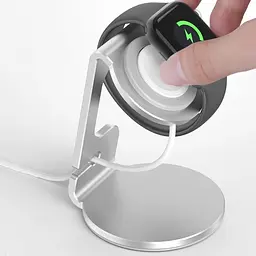 Тримач настільний T5 алюмінієвий з кільцем для apple watch сріблястий - мініатюра 3