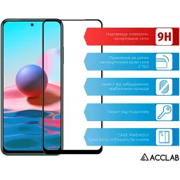 Скло захисне ACCLAB Full Glue Xiaomi Redmi Note 10 Black (1283126511295) - мініатюра 3