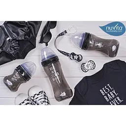 Дитяча пляшечка Nuvita 6012 Mimic Cool антиколікова 0+ 150 мл чорна NV6012BLACK - мініатюра 5