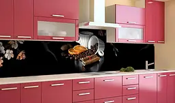 Вініловий кухонний фартух Happy Pocket Ароматна Кава наклейка для кухні ПВХ спеції Напої Чорний 60х200 см Z181470 - мініатюра 4