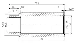 Подовжувач Karro KR3209 1/2" ВЗ 50 мм хромована латунь 30412 - мініатюра 6