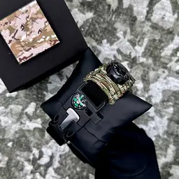 Наручний годинник чоловічий 005CMGRSU ЗСУ Зелений камуфляж Паракордний ремінець Camo Green + Коробка. Patriot acs0031044 - мініатюра 4