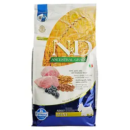 Сухий корм для дорослих собак малих порід Farmina N&D Low Grain Dog Lamb&Blueberry Adult Mini, ягня та чорниця, 7 кг - мініатюра 2