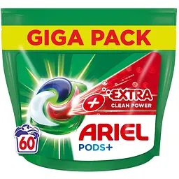 Капсулы для стирки Ariel Pods+ Сила Экстраочистки 60 шт.