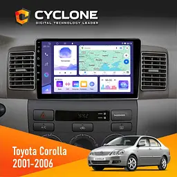 Штатна магнітола Toyota Corolla 2001-2006 Cyclone C9-011 4x64, DSP Cyclone (НФ-00009065)