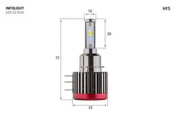 Комплект світлодіодних ламп Infolight S2 H15 60W - мініатюра 3