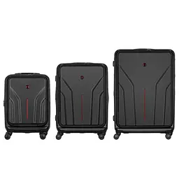 Wenger Набір валіз Wenger Amplix Hardside, полікарбонат, (S+M+L), TSA, 4 колеса, EXP, чорний - мініатюра 2