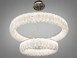 Підвісна люстра Diasha 505-800+500CH LED двоярусна кругла люстра з кристалами, діаметр 80 см, висота до 105 см - мініатюра 2