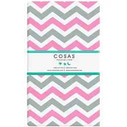Набір простирадл на резинці Cosas Pink Zigzag & Dots 60х120х12 см (SetSheet_ZigPinkGrey_DropWGrey_120x60) - мініатюра 2