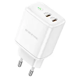 Зарядний пристрій адаптер 2 порти Borofone BN9 Reacher 2 Type-C 35 W білий