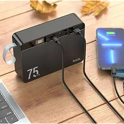 Зовнішній акумулятор Power bank HOCO J94 Overlord 22.5 W 75000 mAh PD22,5W+QC3.0 батарея швидке заряджання Чорний - мініатюра 4