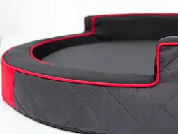 Кругле ліжко для собак Hobbydog Ringo Black/Red 98х98х18 см - мініатюра 5