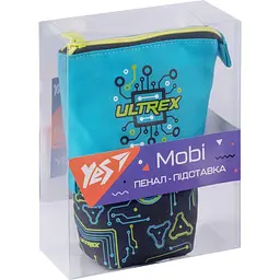 Пенал-підставка Yes PH-M2 Ultrex, 18,5х13,5х6 см, чорний із бірюзовим (532911) - мініатюра 3