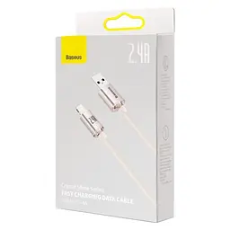 USB кабель Baseus Crystal Shine Series Fast Charging Data Cable USB to iP 2.4A 1.2m рожевий CAJY001104 - мініатюра 2