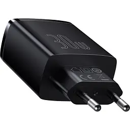 Зарядний пристрій Baseus Compact Quick Charger 2USB+USB-C 30W EU Black - мініатюра 2