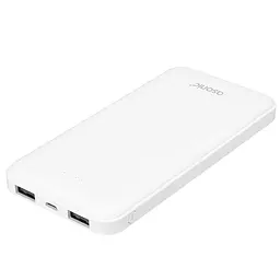 Повербанк 10000mAh портативний зарядний пристрій зовнішній акумулятор 2*USB POWER BANK Asonic AS-P10 білий - мініатюра 2