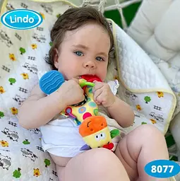 Брязкальце — прорізувач Lindo міцна та безпечна для новонароджених - мініатюра 2