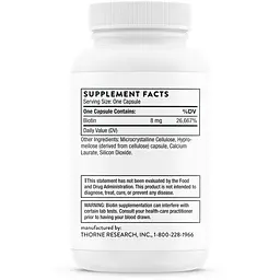 Біотин Thorne Research Biotin 8 мг 60 капсул - мініатюра 2