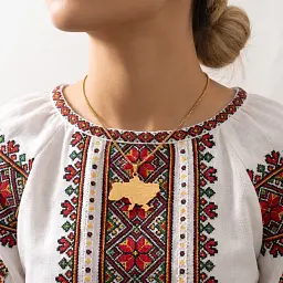 Підвіска-кулон «Карта України з назвами регіонів» 3,5 х 3 см Золотиста (00409) - мініатюра 3