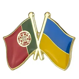 Подвійний значок-пін «Україна – Португалія» 25 × 19 мм (00097)